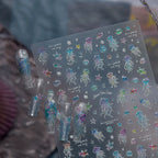 Glow in the Dark Jellyfish Nail Stickers - Luminous Ocean Decals