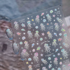 Glow in the Dark Jellyfish Nail Stickers - Luminous Ocean Decals