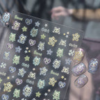 Glow in the Dark Skeleton Hand Nail Stickers - Gothic Heart Decals