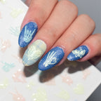 Glow in the Dark Skeleton Hand Nail Stickers - Gothic Heart Decals 5798