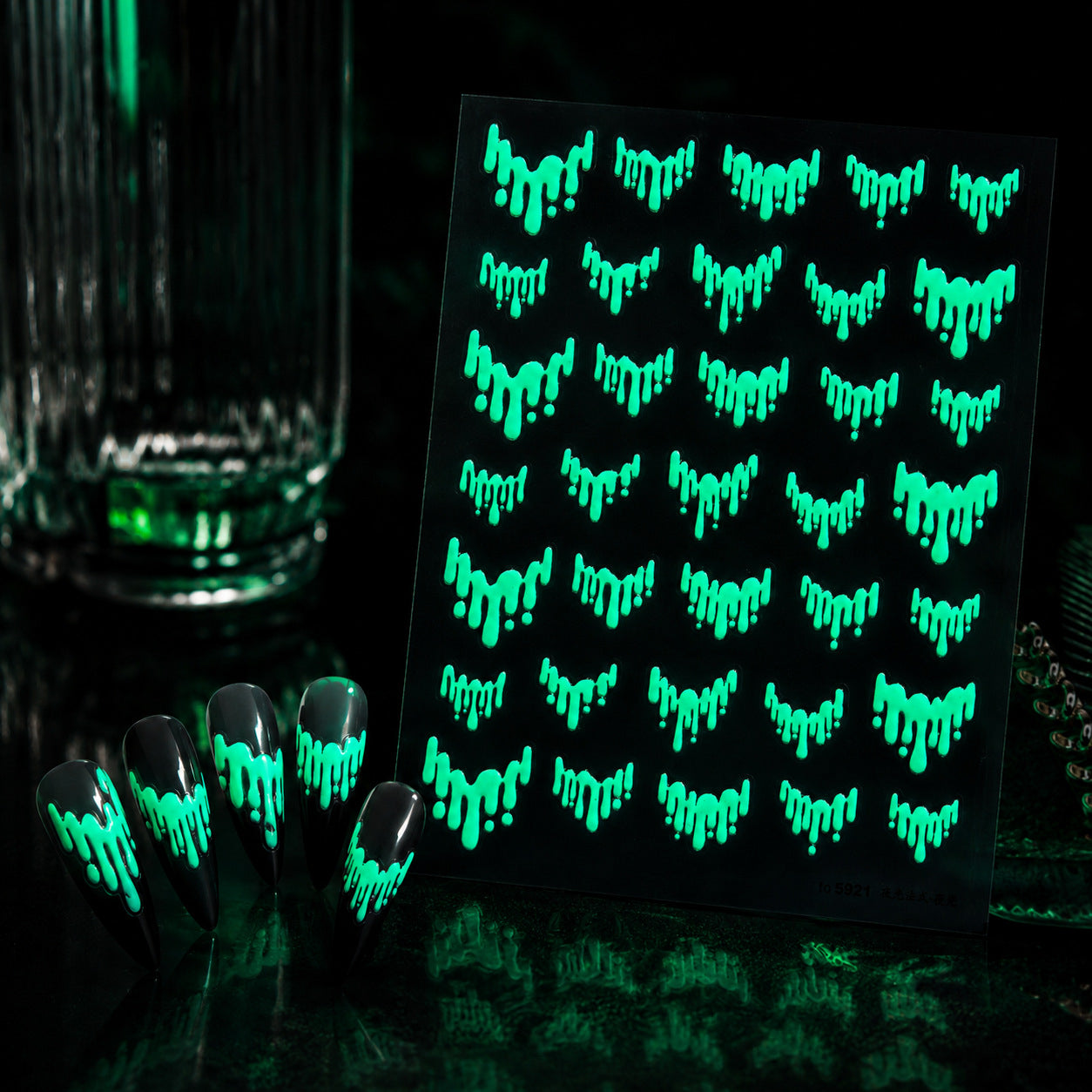 Glow in the Dark Slime Drip Nail Stickers - Luminous Neon French Tips