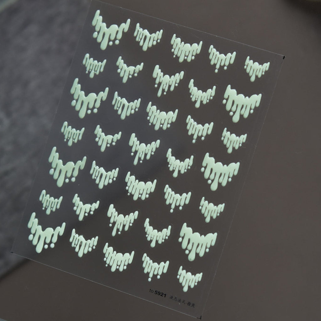 Glow in the Dark Slime Drip Nail Stickers - Luminous Neon French Tips