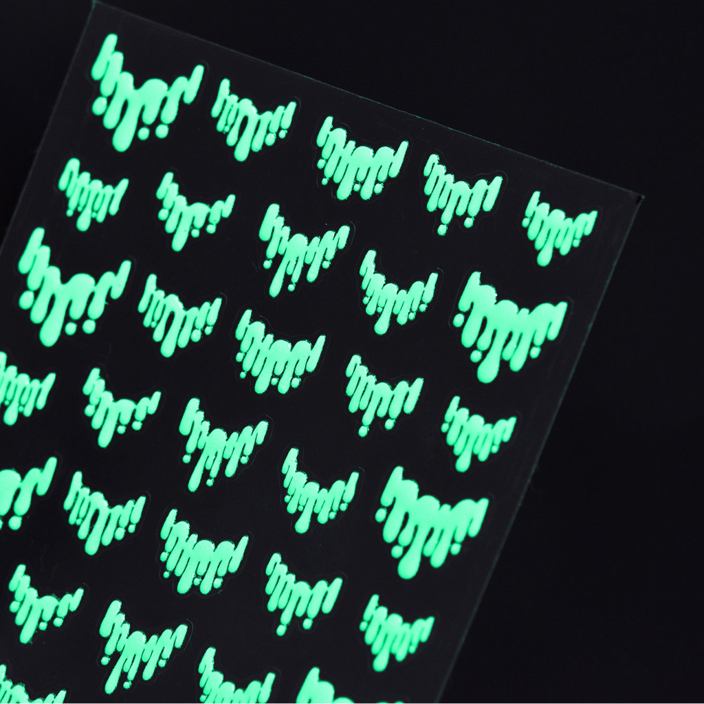 Glow in the Dark Slime Drip Nail Stickers - Luminous Neon French Tips