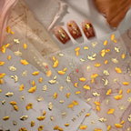 Gold Ginkgo Leaf Nail Stickers - Autumn Fall Leaf Nail Art Decals M1247