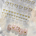 Gold Heart & Bow Nail Stickers For Valentine's Day 5436