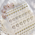Gold Heart & Bow Nail Stickers For Valentine's Day 5436