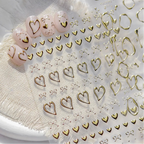 Gold Heart & Bow Nail Stickers For Valentine's Day 5436