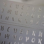 Gold Initials Nail Art Stickers Adhesive Silver Alphabet Letters Sticker Decals M161