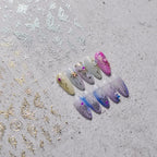 Gold Lace Nail Art Stickers Adhesive Embossed Butterfly Wings Sticker Decals to3231