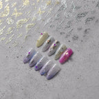 Gold Lace Nail Art Stickers Adhesive Embossed Butterfly Wings Sticker Decals to3231