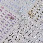 Gold Numbers Nail Art Stickers Adhesive Embossed Gothic Numbers Sticker Decals 