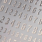 Gold Numbers Nail Art Stickers Adhesive Embossed Gothic Numbers Sticker Decals 
