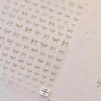 Gold Silver Bow Tie Nail Art Stickers Adhesive Embossed Sticker Decals 