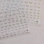Gold Silver Bow Tie Nail Art Stickers Adhesive Embossed Sticker Decals 