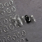 Gold Silver Circle Nail Art Stickers Metal Effect Adhesive Embossed Sticker Decals to3030