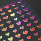 Gold Silver Heart Nail Art Stickers Metal Effect Love Heart Shape Adhesive Sticker Decals M013