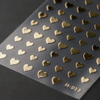 Gold Silver Heart Nail Art Stickers Metal Effect Love Heart Shape Adhesive Sticker Decals M013