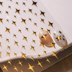 Gold Silver Star Nail Art Stickers Adhesive Metal Colors Cross Stars M004