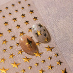 Gold Silver Star Nail Art Stickers Adhesive Metal Colors Cross Stars M004