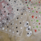 Gold Silver Star Nail Art Stickers Metal Effect Stars Decals to2466