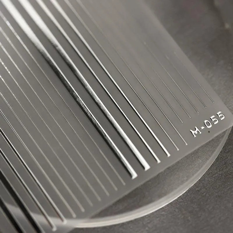 Gold Silver Stripes Nail Art Stickers Metal Color Lines Embossed Adhesive Sticker Decals 