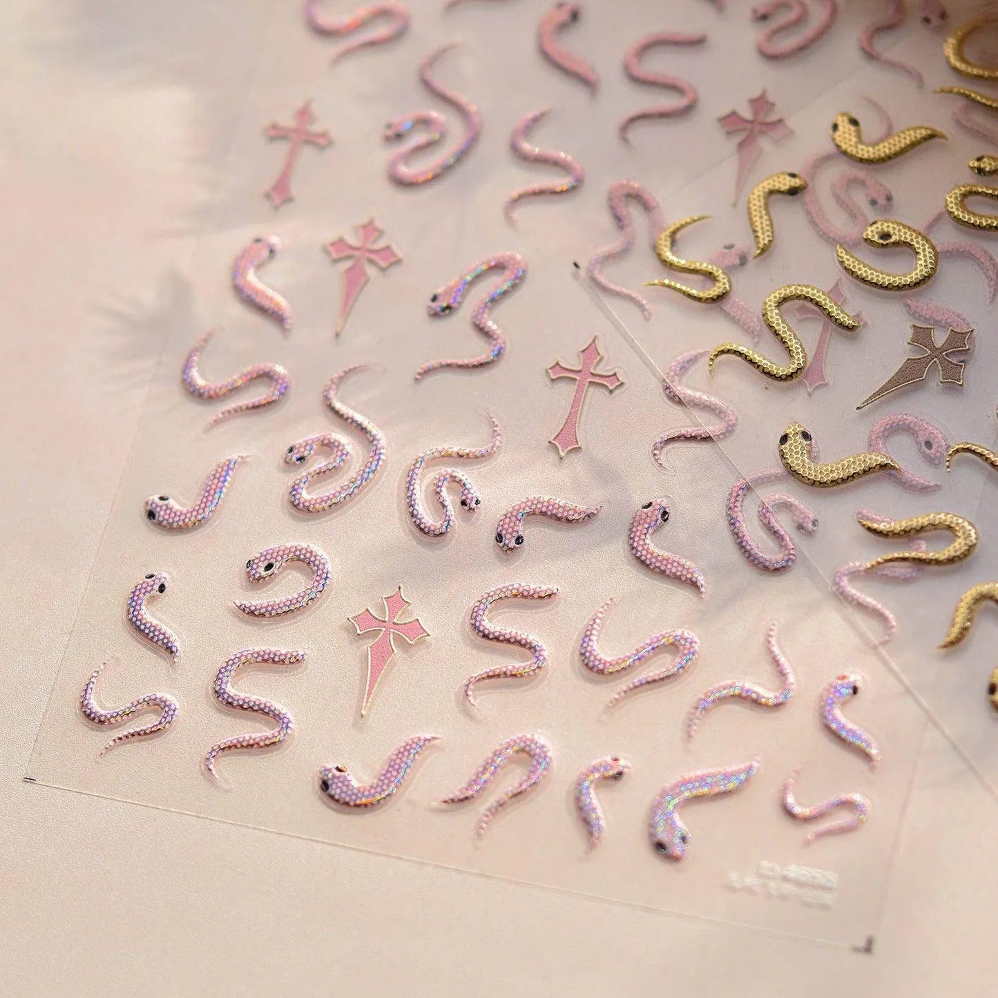 Gold Snake Nail Art Stickers Adhesive Embossed Snake Sticker Decals to4658
