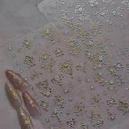 Gold Totem Nail Art Stickers Vintage Damask Adhesive Sticker Decals MS610