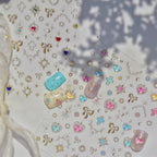Gold Vintage Bow & Heart Jelly Nail Stickers - Baroque Jewelry Decals