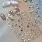 Gold Vintage Bow & Heart Jelly Nail Stickers - Baroque Jewelry Decals