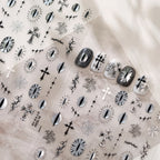 Goth Cross Evil Eye Nail Stickers - Halloween Ghost Spiderweb Decals 1530