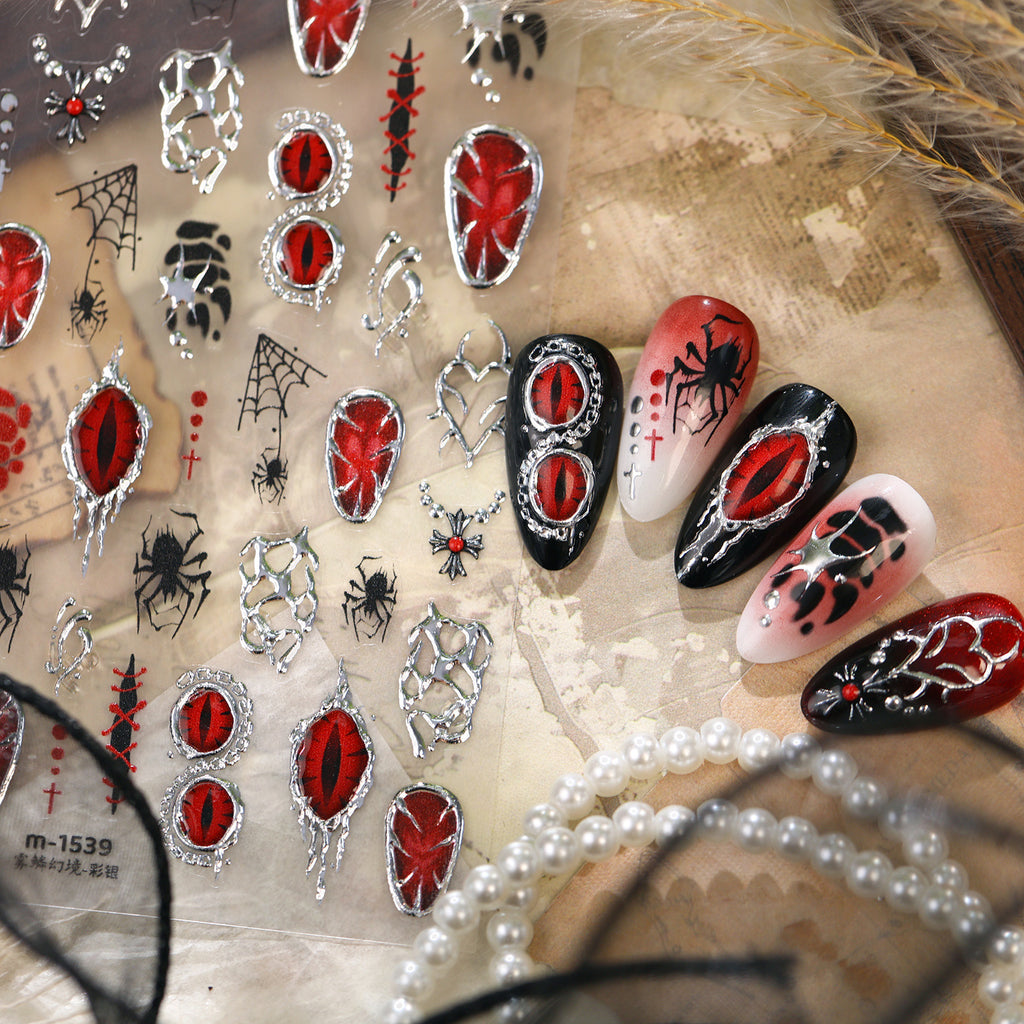 Goth & Y2K Nail Stickers - Crosses, Chains, Evil Eyes Dark Arts Decals 1539