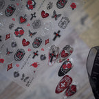 Gothic 3D Rose & Cross Nail Stickers