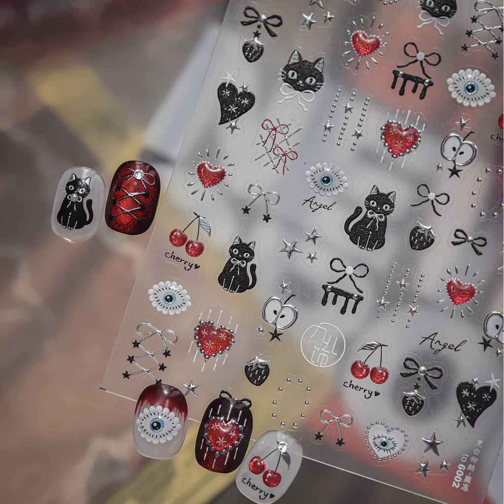 Gothic 3D Rose & Cross Nail Stickers