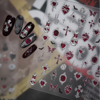 Gothic 3D Rose & Cross Nail Stickers