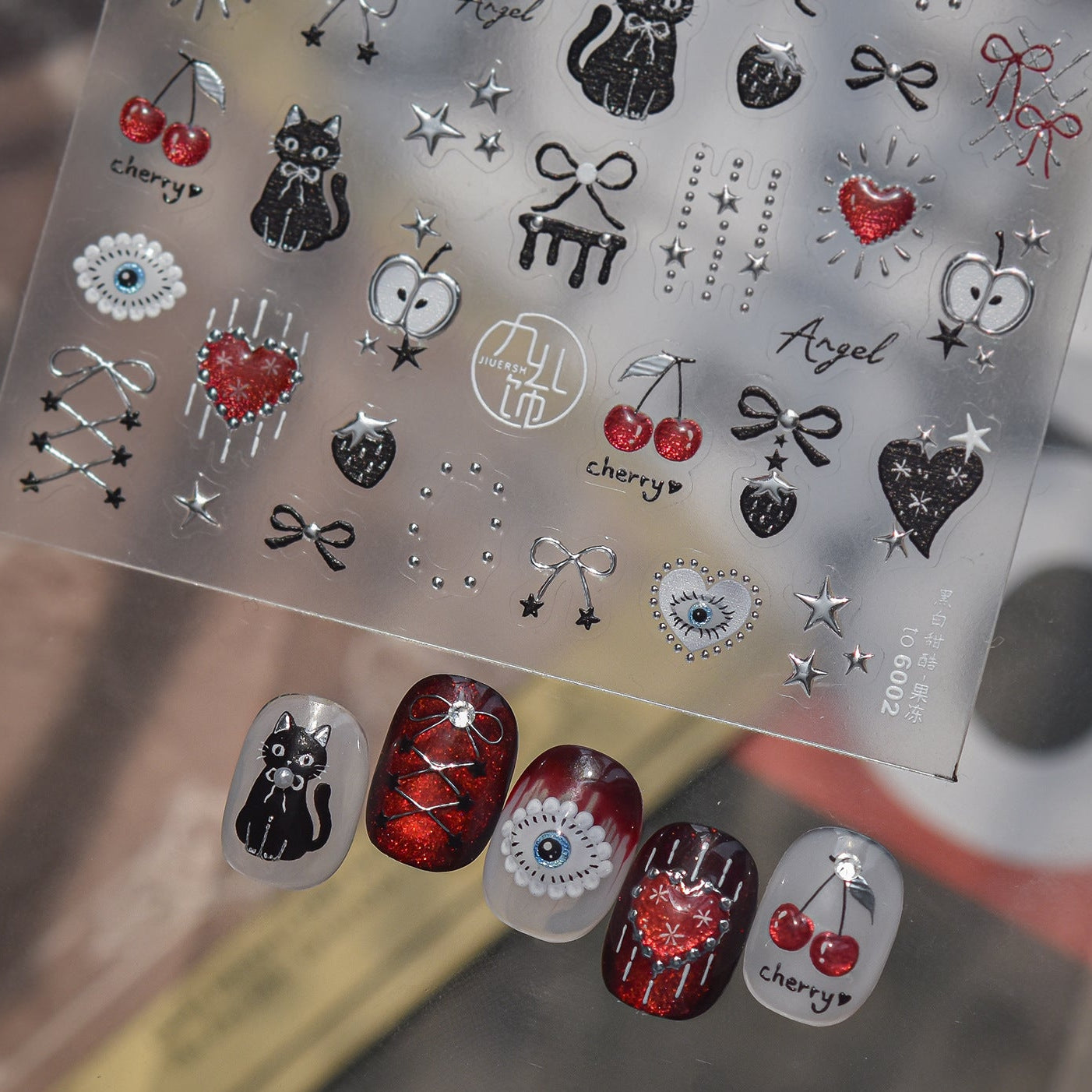 Gothic 3D Rose & Cross Nail Stickers