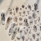Gothic Angel & Butterfly Fine Line Nail Stickers