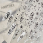 Gothic Angel & Butterfly Fine Line Nail Stickers