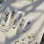 Gothic Angel & Butterfly Fine Line Nail Stickers