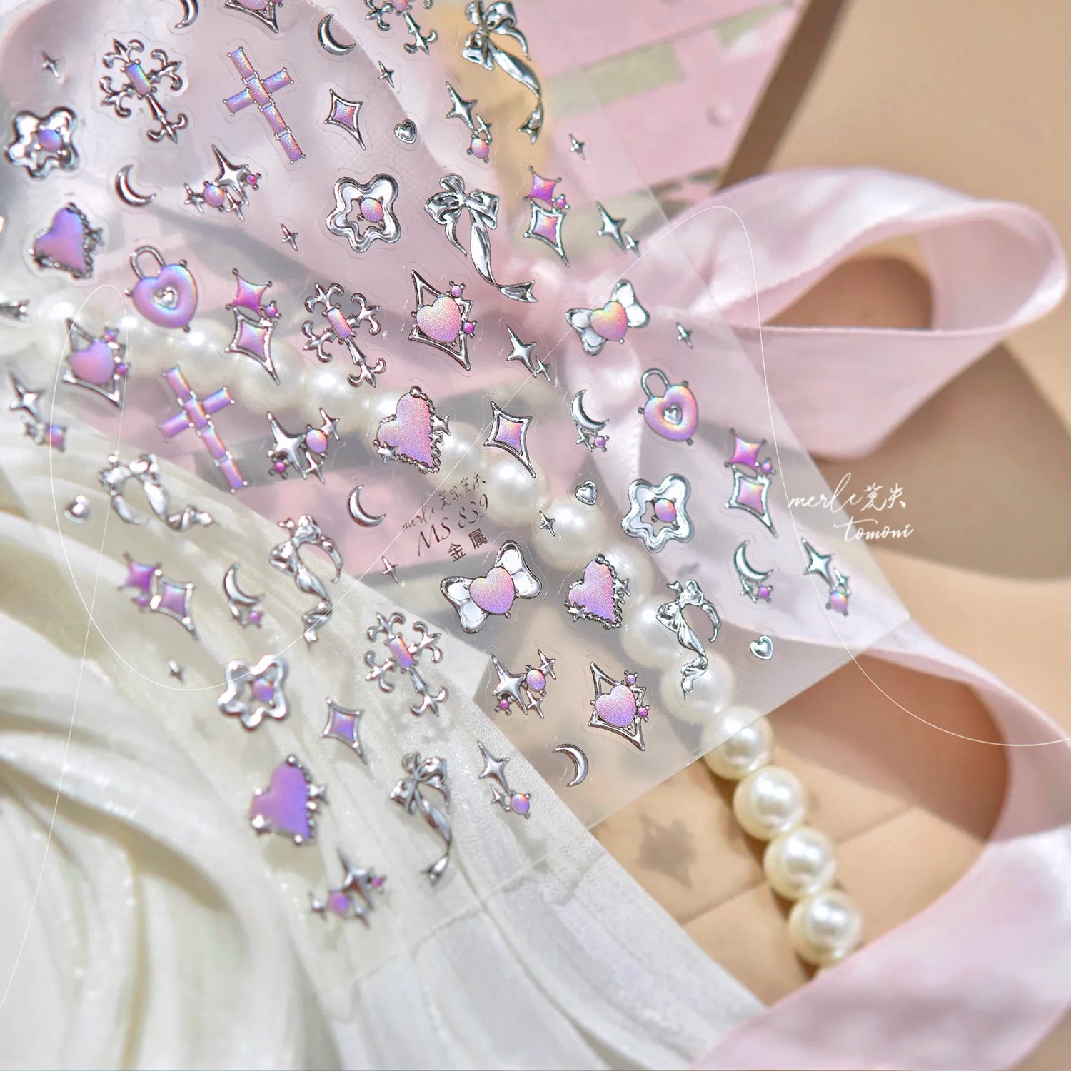 Gothic Punk Nail Stickers | Edgy Heart Cross Skull Chain Nail Art Decals