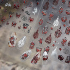 Gothic Rose Nail Stickers - Spider Web & Cathedral Design Decals 5337