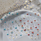 Gothic Sacred Heart 5D Nail Stickers | Celestial Sun & Moon Metallic Nail Art