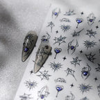 Gothic Spider & Heart Nail Stickers | Y2K Halloween Nail Art Decals M593