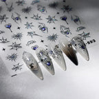 Gothic Spider & Heart Nail Stickers | Y2K Halloween Nail Art Decals M593