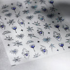 Gothic Spider & Heart Nail Stickers | Y2K Halloween Nail Art Decals M593