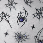 Gothic Spider & Heart Nail Stickers | Y2K Halloween Nail Art Decals M593