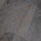 Gothic Y2K Nail Stickers - 3D Chrome Cross, Flame & Butterfly Decals