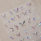 Gradient Butterfly Nail Art Stickers Adhesive Embossed Wings Sticker Decals 