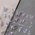 Gradient Butterfly Nail Art Stickers Adhesive Embossed Wings Sticker Decals 