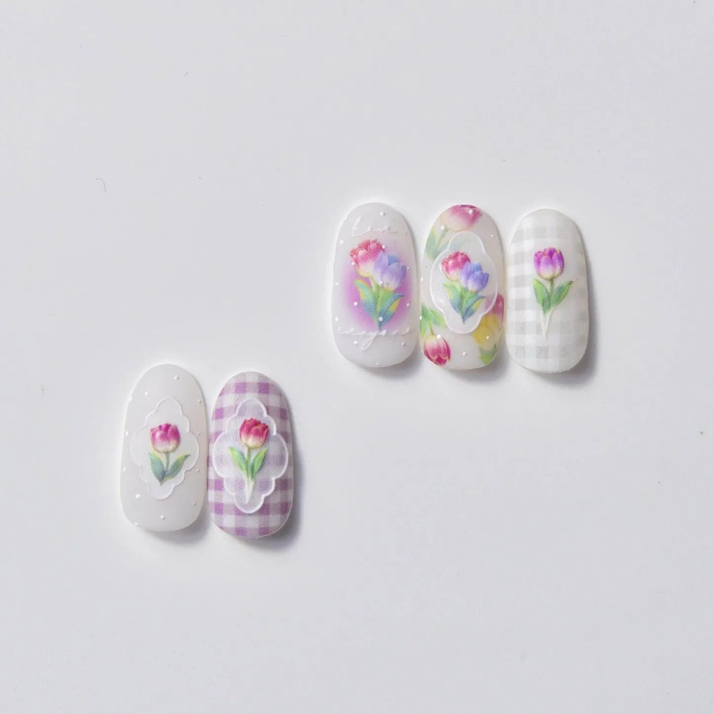 Gradient Tulip Nail Art Stickers Adhesive Embossed Daisy Flower Sticker Decals to3119