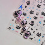 Graffiti Kitten Nail Art Stickers Adhesive Embossed Cartoon Cat Sticker Decals to4224